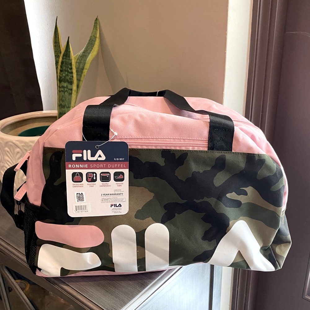 FILA duffel pink camo bag